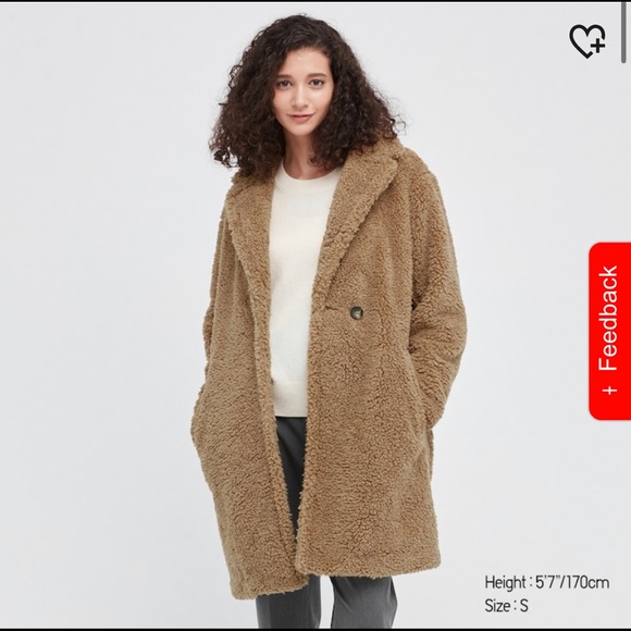 Fluffy teddy fleece tailored coat from Uniqlo - Picture 4 of 4